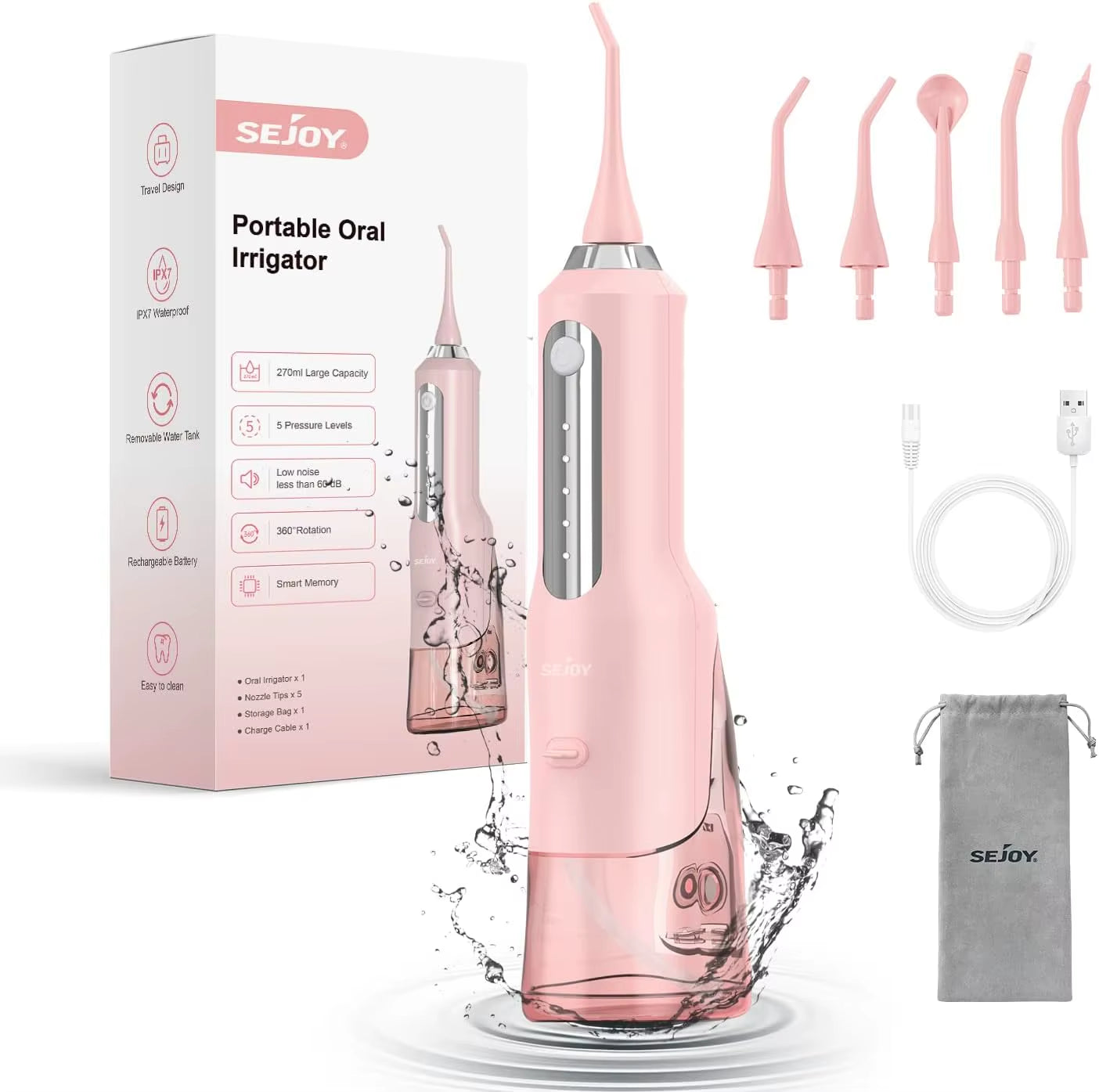 Water Flosser for Teeth Irrigator Teeth Whitening Tool Portable Water Pick Personal Care Appliances Dental Teeth Cleaner