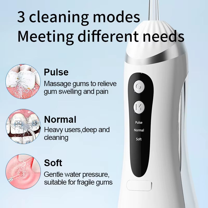 Teeth Water Flosser Electric Oral Irrigator Portable Home Dental Cleaning Teeth Rechargeable Waterproof Tartar Removal Tool