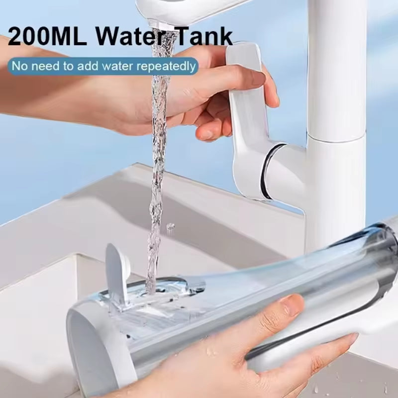 IPX7 Waterproof Rechargeable Tooth Cleaner 4 Nozzle High Pressure Pulse Electric Oral Irrigator 3 Cleaning Mode for Oral Care