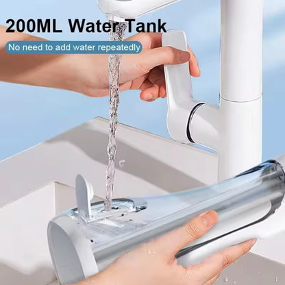 IPX7 Waterproof Rechargeable Tooth Cleaner 4 Nozzle High Pressure Pulse Electric Oral Irrigator 3 Cleaning Mode for Oral Care