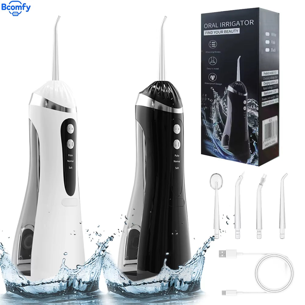 Teeth Water Flosser Electric Oral Irrigator Portable Home Dental Cleaning Teeth Rechargeable Waterproof Tartar Removal Tool