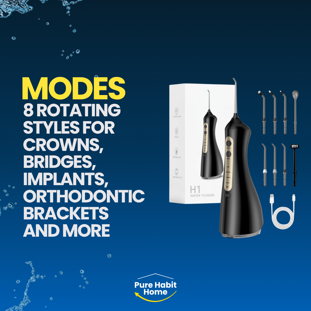 Water Flossers for Teeth Dental Oral Irrigator Cordless Rechargeable for Braces for Travel Teeth Cleaning 5 Cleaning Modes
