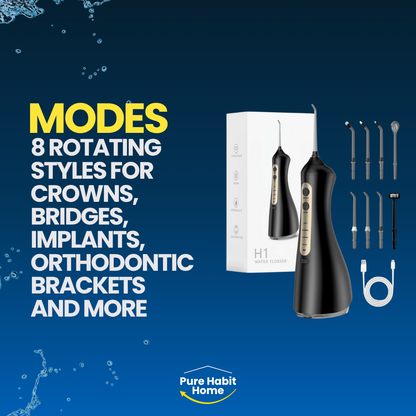 Water Flossers for Teeth Dental Oral Irrigator Cordless Rechargeable for Braces for Travel Teeth Cleaning 5 Cleaning Modes