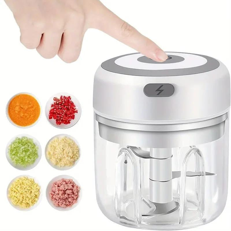 250Ml Electric Mini Garlic Chopper for Summer, USB Rechargeable Garlic Masher Machine, Modern Design Portable Vegetable Crusher