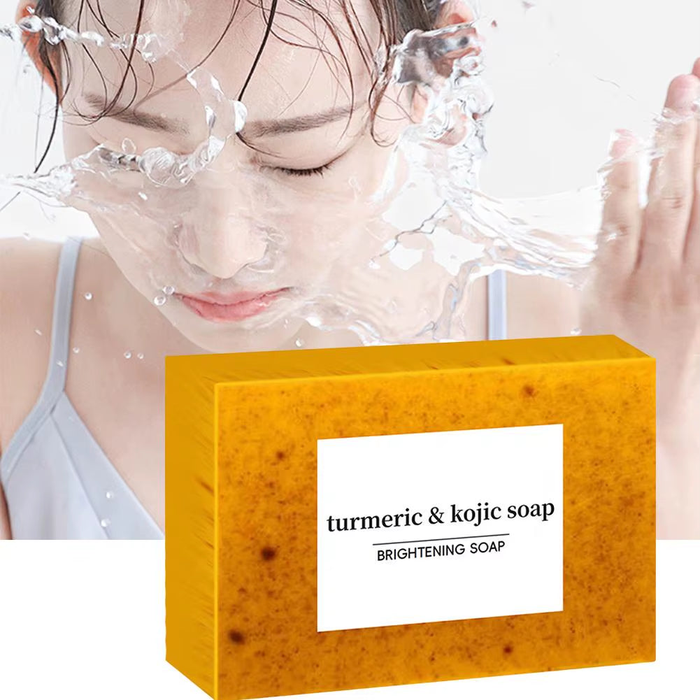 100G Turmeric Hand Made Soap, Lemon Kojic Acid Soap, Shower and Facial Soap Body Care 1/3/5Pcs