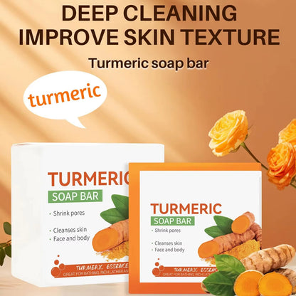 Hand Made Turmeric Soap Body Cleaning Lightening Dark Underarm Leg Body Cleansers Brightening Face Soap Tender Skin Care Beauty