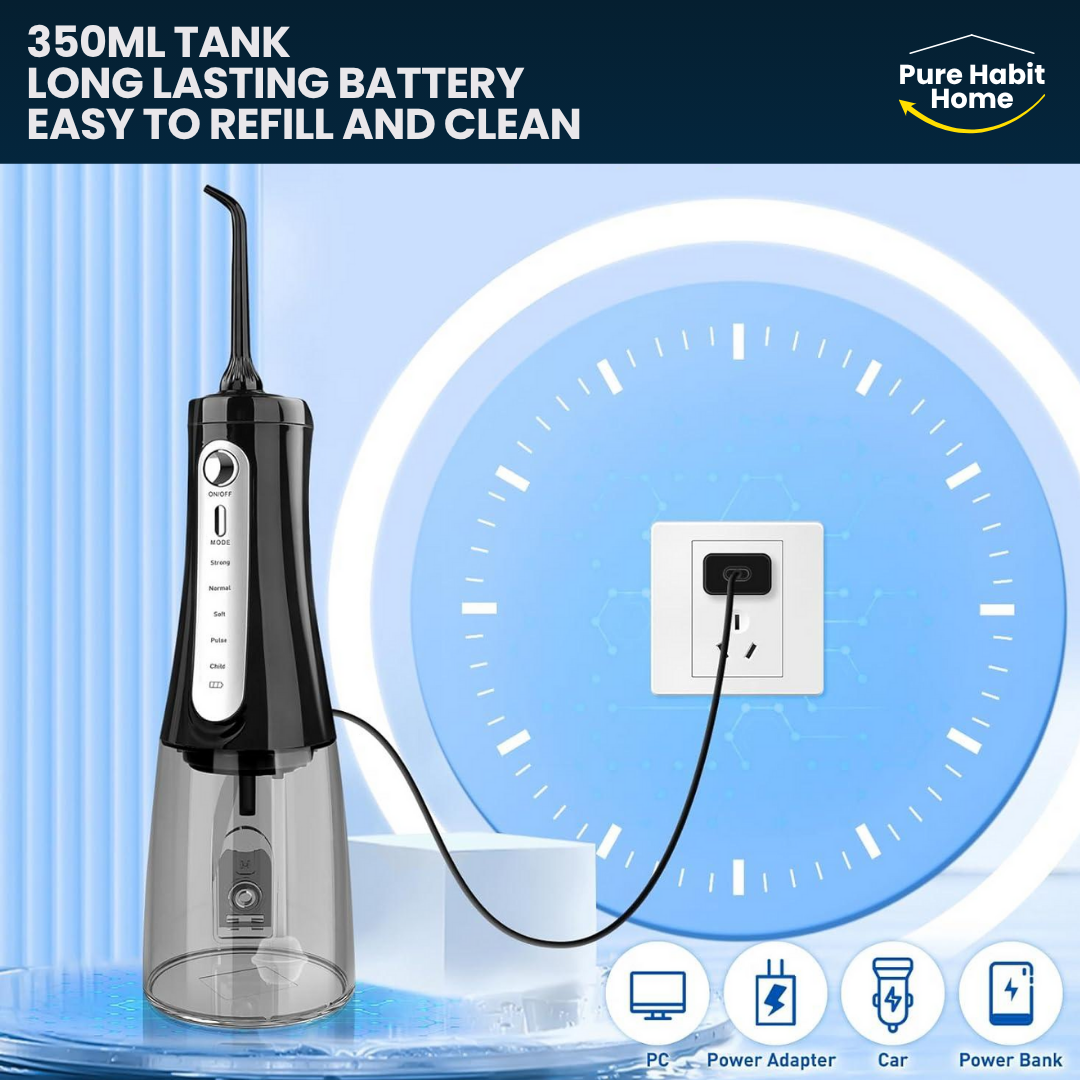 Water Flossers for Teeth Dental Oral Irrigator Cordless Rechargeable for Braces for Travel Teeth Cleaning 5 Cleaning Modes