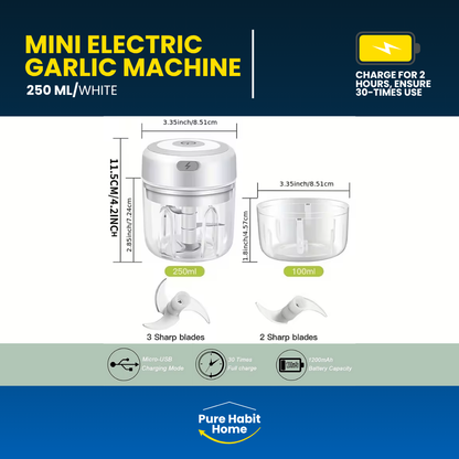 Electric Mini Food Chopper, Rechargable Small Food Processor 250Ml