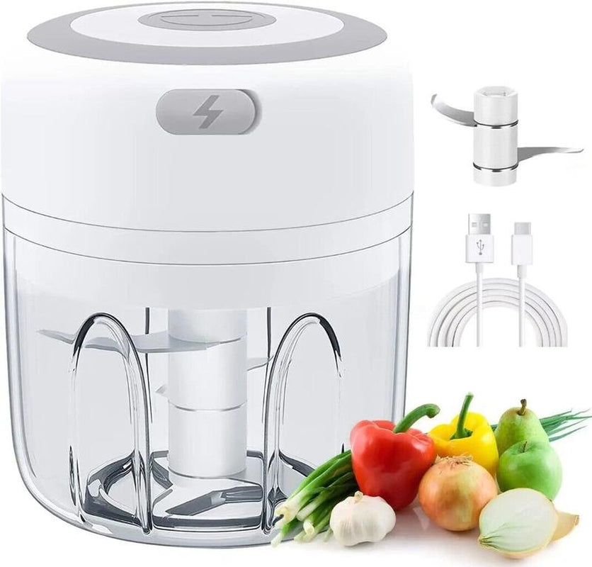 Electric Garlic Chopper, 250ML Portable Cordless Mini Food Processor, Rechargeable Vegetable Chopper Blender for Nuts Chili Onion Minced Meat and Spices Bpa-Free