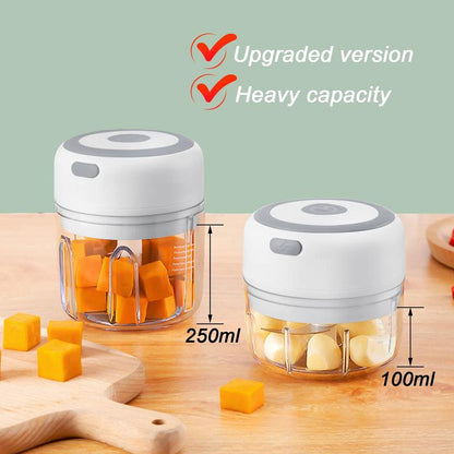 Electric Garlic Chopper, 250ML Vegetable Chopper, Food Chopper, USB Mini Garlic Mincer, Onion Chopper, Portable Small Food Processor for Garlic, Ginger, Chili, Vegetables