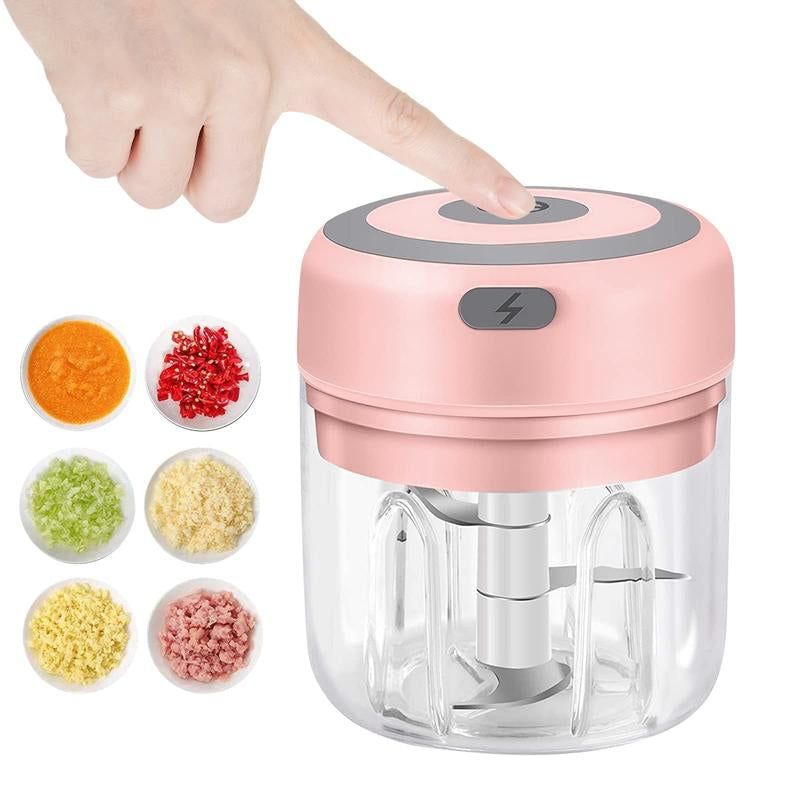 Electric Garlic Chopper, Child-Friendly Sensor Blade, Cut-Proof, 5000RPM Portable Vegetable Chopper, Food Chopper, USB Rechargeable Mini Garlic Mincer, Onion Chopper, Kitchen Gadgets, Ginger, Chili, Vegetables